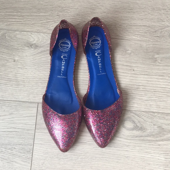Jeffrey Campbell pink glitter flats - Picture 2 of 5